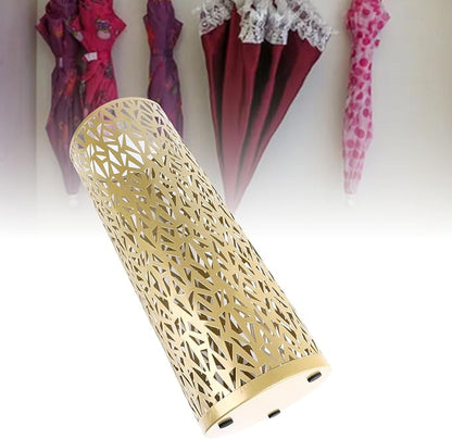 Umbrella Stand Rack for Entryway Metal Hollowed Freestanding Round Umbrella Holder Organizer Bin for Home Hotel Office Decor (Large)