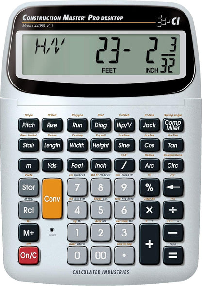 Calculated Industries 4065 Construction Master ProCalculator & 44080 Construction Master Pro-Desktop Advanced Construction Math Feet-Inch-Fraction Calculator with Trig Tool