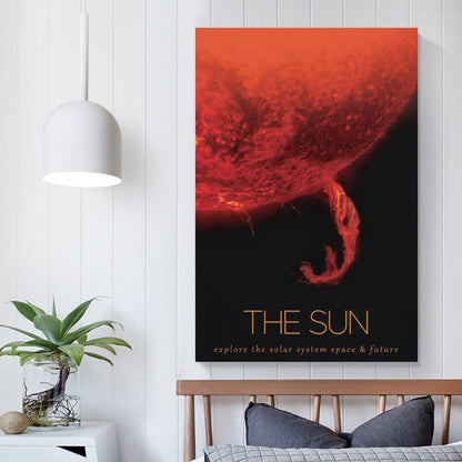LGDSBHH Minimalist The Sun Solar System Canvas Wall Art - Educational Space Star Poster - Science Classroom & Kids Bedroom Decor - 12x18 Inch (Unframed)