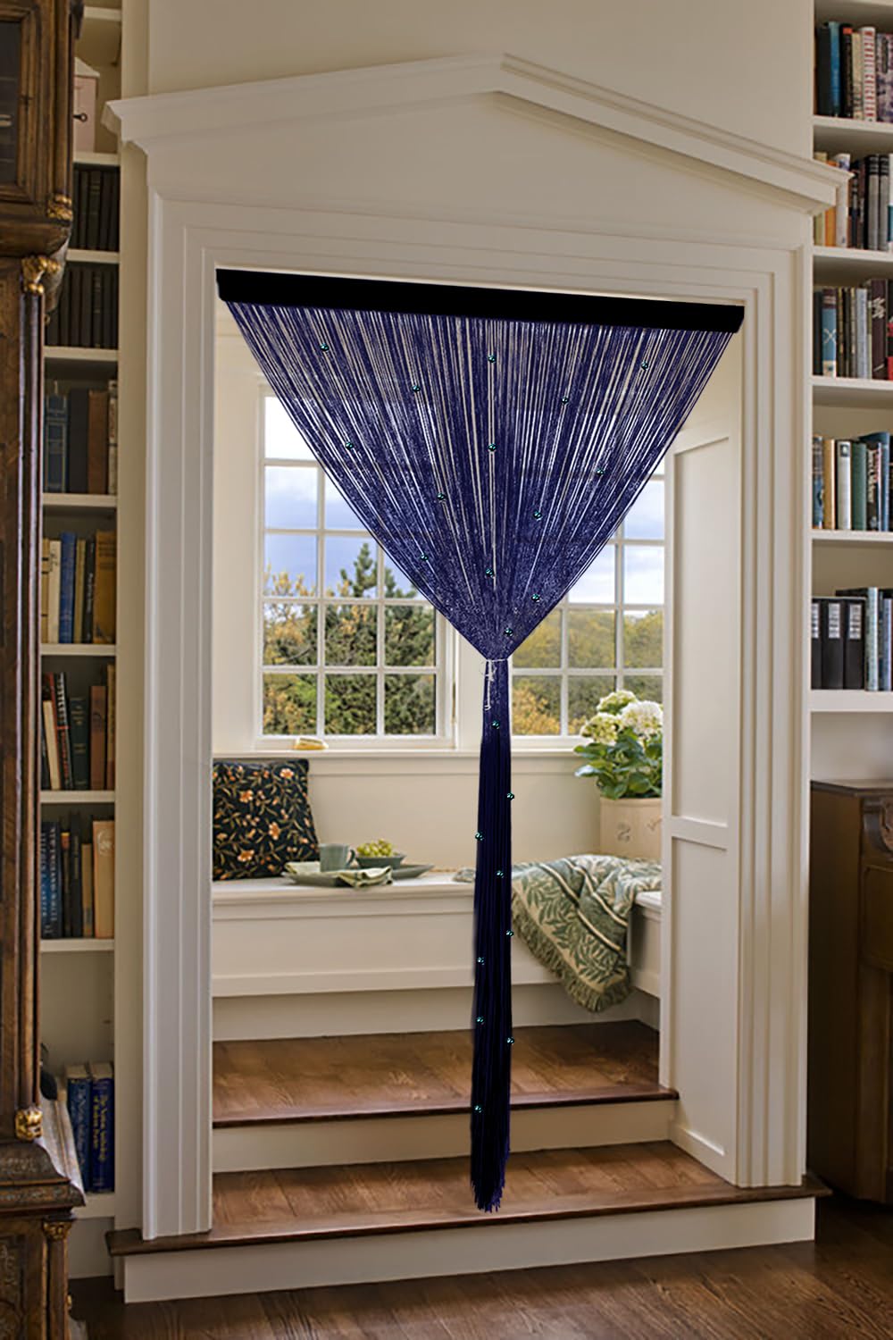 YIIBAII Beaded Curtain Beaded Curtains for Doorways Crystals Suitable for Interior Hanging Decoration and Partitions Closet Curtains (39"x79", Starry Blue)