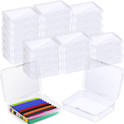 Dcocdeely 18 Pcs Plastic Crayon Box Holds 24 Crayon With Hinged Lid, Clear Crayon Organizer Crayon Holder Case Crayon Storage Containers for Art Crafts School Classroom Supplies (18)