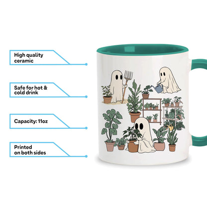 Hyturtle Cute Ghost Plant Mug Gifts For Plant Lovers on Birthday, Halloween