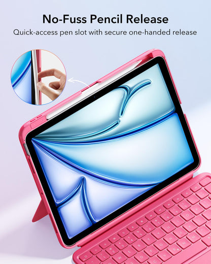 ESR iPad 11th (A16) 2025/10th Gen Flex Keyboard Case, Ultra-Light Magnetic Detachable Keyboard for iPad 10.9" with Writing/Viewing Modes, Larger Precision Trackpad, Pink