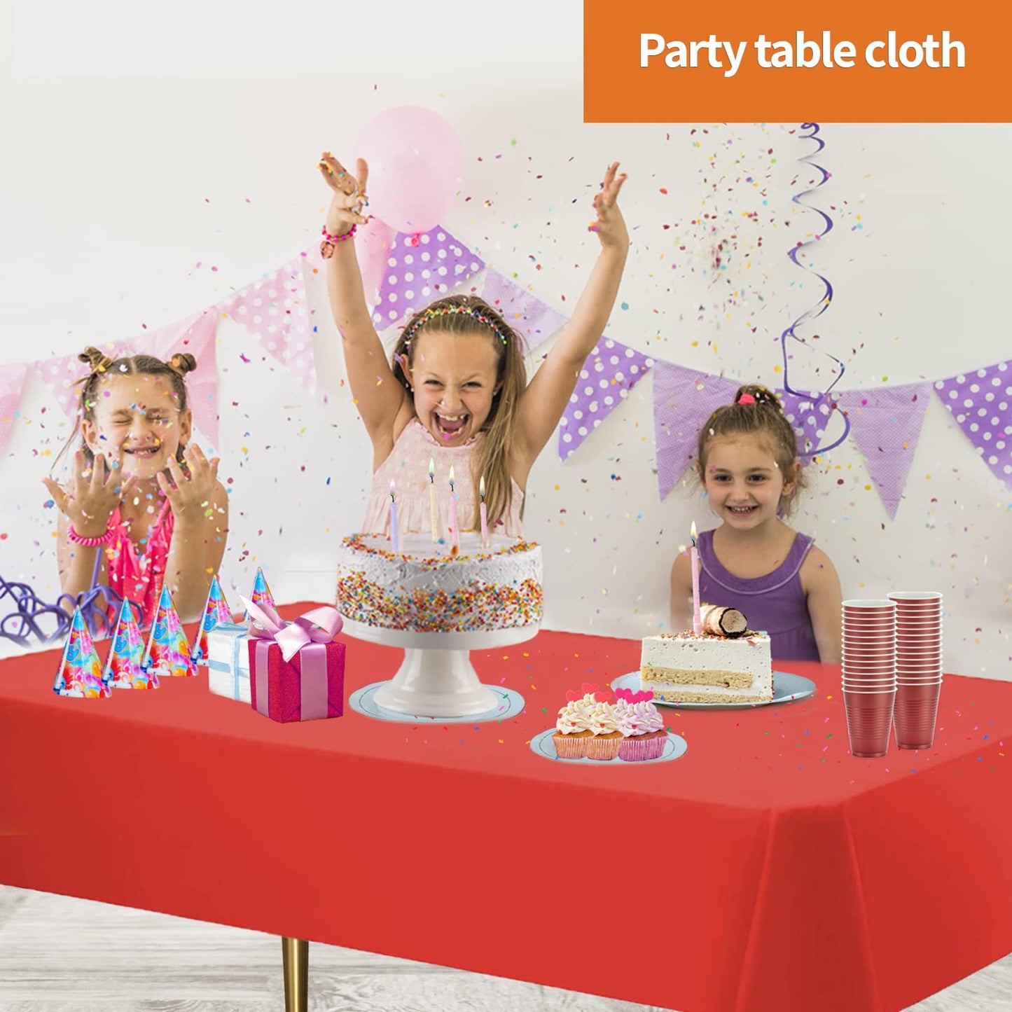 Party Dimensions Orange Disposable Plastic Tablecloth for Rectangle Tables (12 Pack) Table Cloths for Parties, Halloween, Events & Weddings, Indoors Outdoors, 54 x 108 inches, Plastic Table Cover