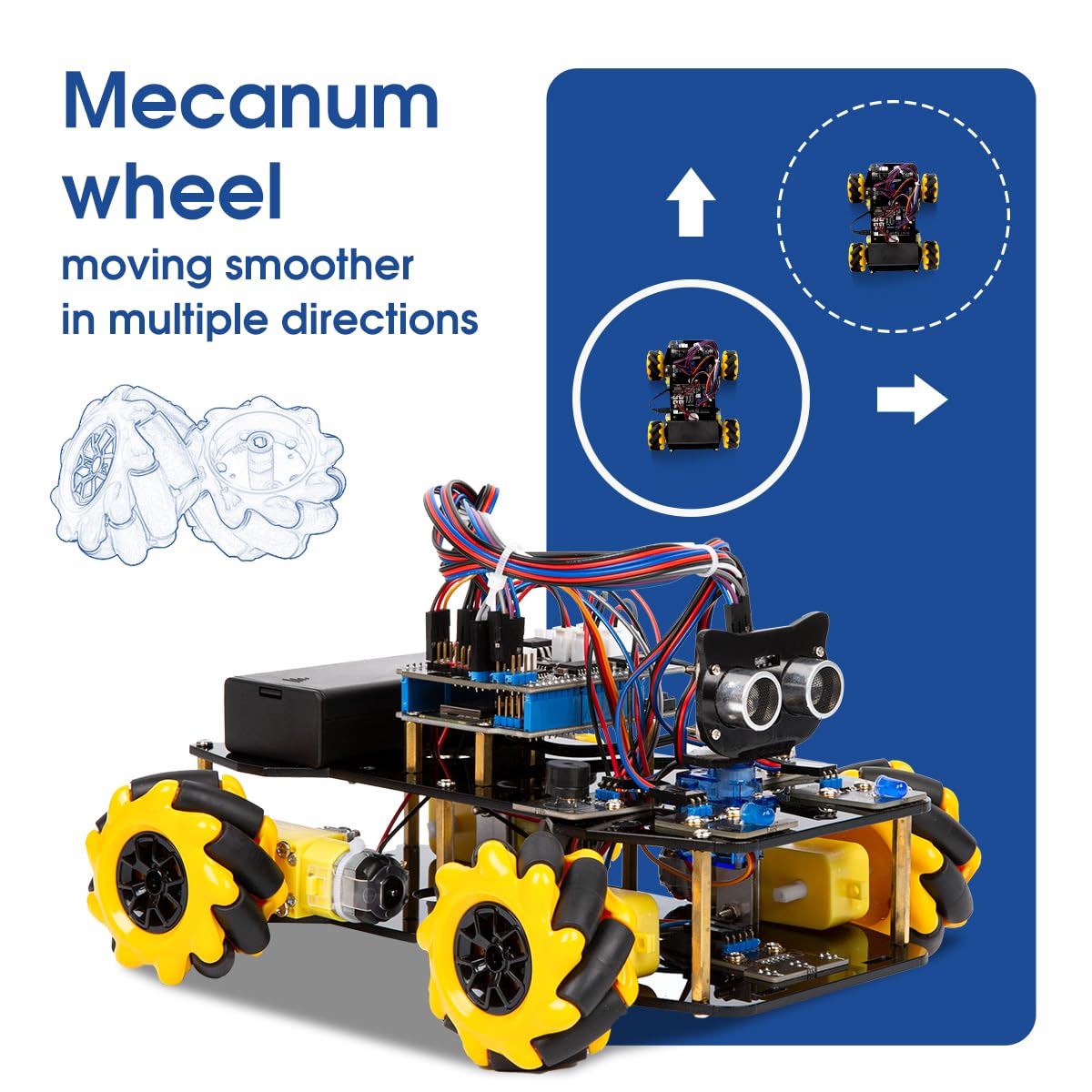 ACEBOTT Smart Robot Car Kit Compatible with Arduino, Robotics for Kids Ages 8-12 12-16, Electronic Programming Project/STEM Science Kits Coding Gifts for Adults and Youths