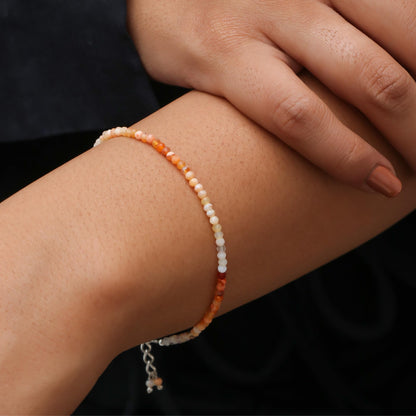 Gempires Blue Sapphire Bracelet for Women | Dainty Handmade Gemstone Beads 2.5 mm | Minimalist Stacking Bracelet | Lightweight Everyday Jewelry | September Birthstone Gift