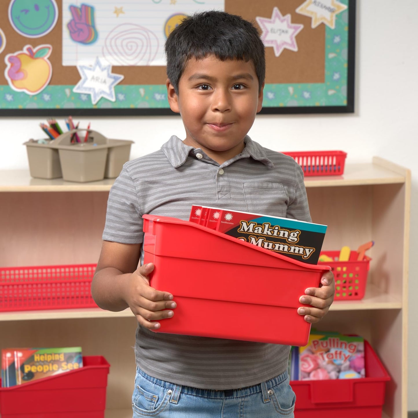 Really Good Stuff Durable Book & Binder Holders - 6 Pack - Red