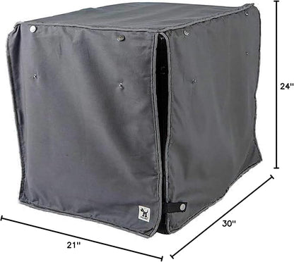 Molly Mutt I'm a Realist Dog Crate Cover, 100% Cotton Canvas Cover with 2 Roll-Up Panels, Ideal for Dog or Cat Crate, Durable, Washable, and Free of Harmful Chemicals, 30" x 21" x 24"