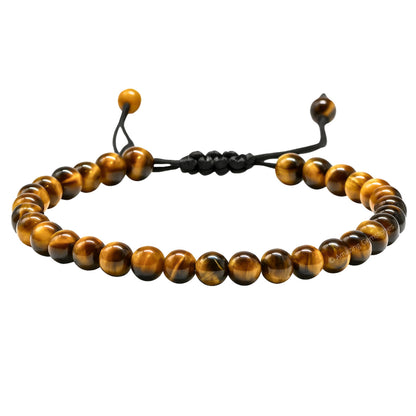 Amazing Gemstone Tigers Eye Anklet Ankle Bracelets for Women - Waterproof Beaded Healing Crystal Anklets, Plus Size Chakra Gemstone Bead Anklet (Stretchy Adjustable - Plain)