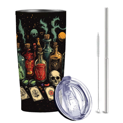 MtoLatap Witchy Apothecary 20oz Travel Tumbler | Stainless Steel Vacuum Insulated | Mug with Leak Proof Lid & Telescope Straw | Hot & Cold Coffee Cup | Halloween Gifts for Men and Women