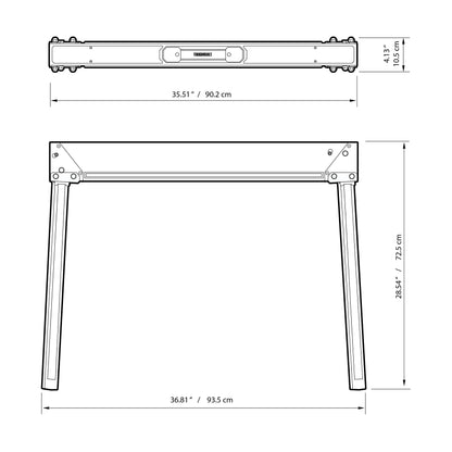 ToughBuilt - Folding Sawhorse/Jobsite Table - Sturdy, Durable, Lightweight, Heavy-Duty, 100% High Grade Steel, 1100lb Capacity, Easy Carry Handle - (TB-C300) - 1 Pack