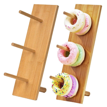 ZHIYUEJING 2 Sets of Donut Stands,Donut Wall Display Holder for Dessert Table,Bamboo Donuts Stand for Wedding, Birthday, Baby Shower Party Decor