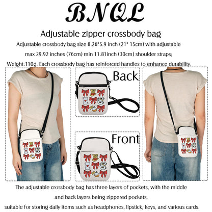 BNQL Alice Crossbody Bag Fairy Tale Fans Gift Mad Hater Hat Gifts Night Tea Party Gifts Mad Hatter Tea Party Shoulder Bag