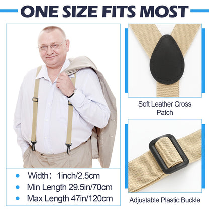 Panitay 3 Pcs Suspenders for Men Adjustable Hidden Suspenders with Elastic Straps Y Back Heavy Duty Under Clothing Shirt