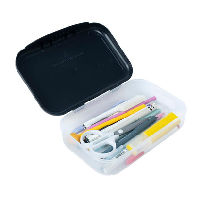 ZIPIT Recycled Plastic Pencil Box for Boys, Large Capacity Pencil Case for School, Durable Stationery Organizer Box,Dark Blue