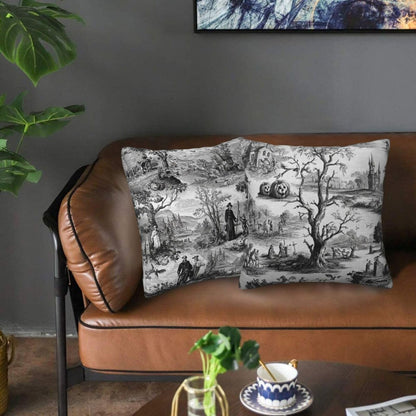Ecixzyo Halloween Throw Pillow Covers 18x18 Set of 2 Square Pillow Case for Home Decor Couch Room