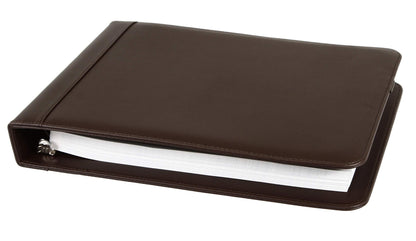 2Fold Business Check Binder 7 Ring for 3-Up Business Size Checks with Extra Business Card Case - PU Leather Deluxe 7 Ring Checkbook Binder Portfolio with 600 Check Capacity and Storage