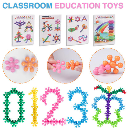 NEOACT 200PCS Building Blocks Kids Educational Building Toys Interlocking Plastic Connect Block Manipulatives for Preschool Kids Aged 3+, Creativity Kid Toy Classroom Kindergarten Toys