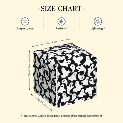 POIUBLE Cute Ghosts Tissue Box Cover Halloween Leather Tissue Box Holder Square Facial Paper Organizer Dispenser for Bathroom Kitchen Bedroom Vanity Countertop Night Stands