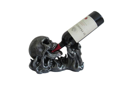 DWK Gargle of Wine Skeleton Skull in Flames Decorative Wine Bottle Holder Kitchen