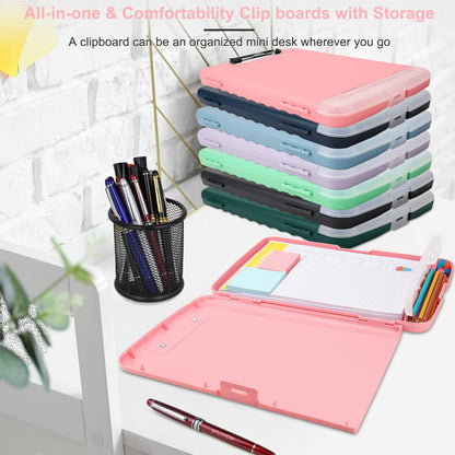 SFLHHDM Clipboard with Pen Holder, Legal Size Nursing Clipboards with Storage, Plastic Clip Boards for Writing, Lightweight Cute Clipboard Storage with Low Profile Clip for Work, Office