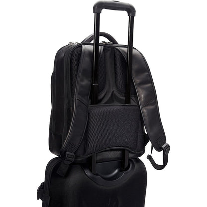 Kenneth Cole Reaction Manhattan Colombian Leather Slim 16" Laptop & Tablet Checkpoint-Friendly Anti-Theft RFID Business Book Bag Backpack, Black