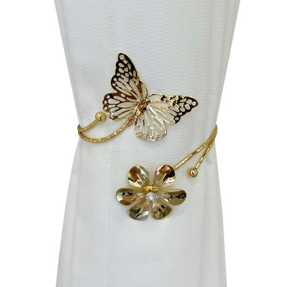 Lagnlnaoy 2pcs Metal Butterfly Curtain Tieback DTY Beautiful Curtains Tie Backs Exquisite Light Luxury Fashion Curtain Binding Strap New Home Housewarming Gifts