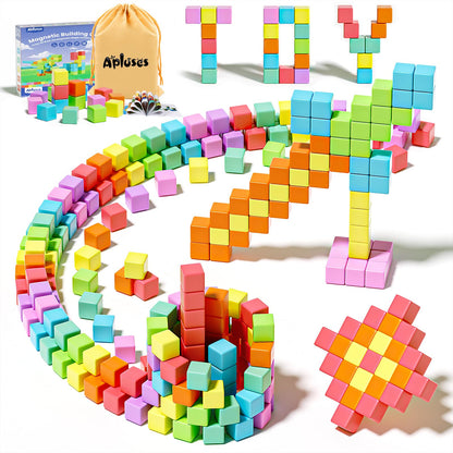 Apluses 104PCS Magnetic Blocks, Essential Creative Learning Toys for Kids | Preschool Montessori Sensory Autism-Friendly Magnet Toys for Boys and Girls Ages 3-6