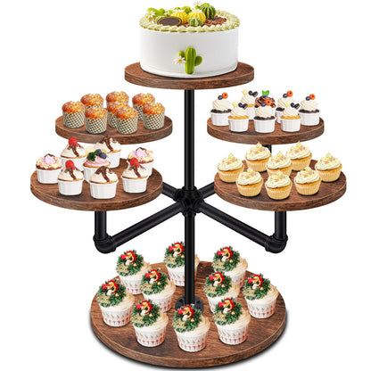 LLAXERGU Cupcake Stand, 3 Tier Cupcake Tower Large Cupcake Stand for 50 Cupcakes Wood Cake Stand Tiered Tray Stand Dessert Table Display Set Tiered Cake Stand for Party, Wedding, Birthday