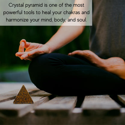 Amazing Gemstone Mariyam Jasper Calligraphy Stone Pyramid Crystal Healing Stones - 1" Great Pyramid Figurine of Natural Stone Pyramid for Meditation, Reiki, Chakra Balancing and Crystal Pyramids Grid
