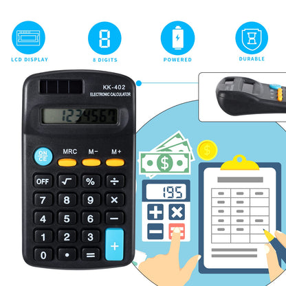 Fiada 12 Pieces Pocket Size Mini Calculators Handheld Angled 8-Digit Display Calculators Basic Standard Small Accounting Desktop Supplies for Office School and Home