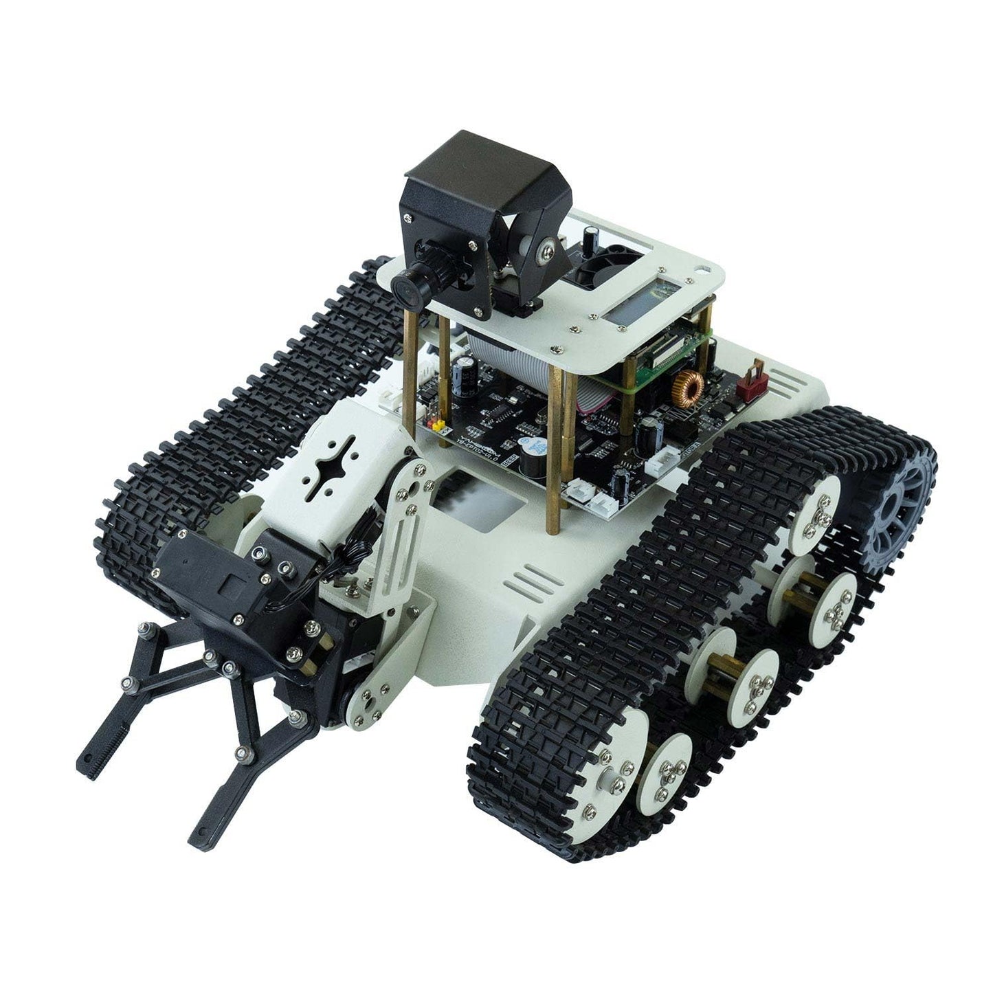 Yahboom Raspberry Pi 5 Robot Track Tank Car Kit with Robotic Arm Artificial Intelligence Learning Electronic Programming for Teens Adults (Transbot-SE with Pi 5 4G)