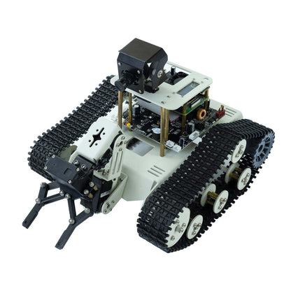 Yahboom Raspberry Pi 5 Robot Track Tank Car Kit with Robotic Arm Artificial Intelligence Learning Electronic Programming for Teens Adults (Transbot-SE with Pi 5 4G)