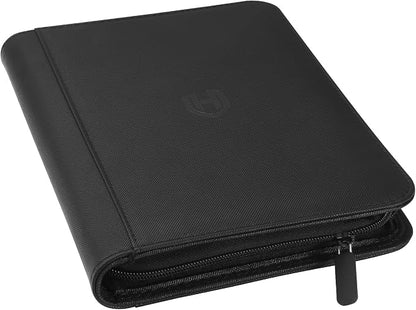 Card Binder 4 Pocket with Zipper, 288 Pockets Trading Card Holder Book, Premium PU Cover Zip Folder Binder, Side Loading Carrying Case Binder Album for TCG, MTG, Sports Cards, Game Cards