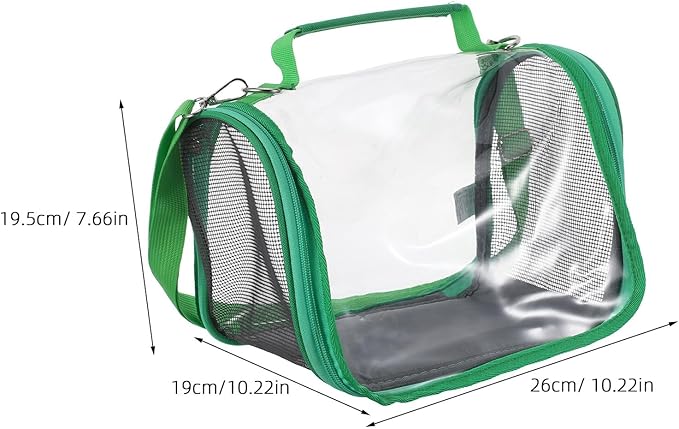 VILLCASE Portable Bird Travel Cage Carrier for Small Birds Budgie Parrot Lightweight Green Compact Outdoor Transport Bag