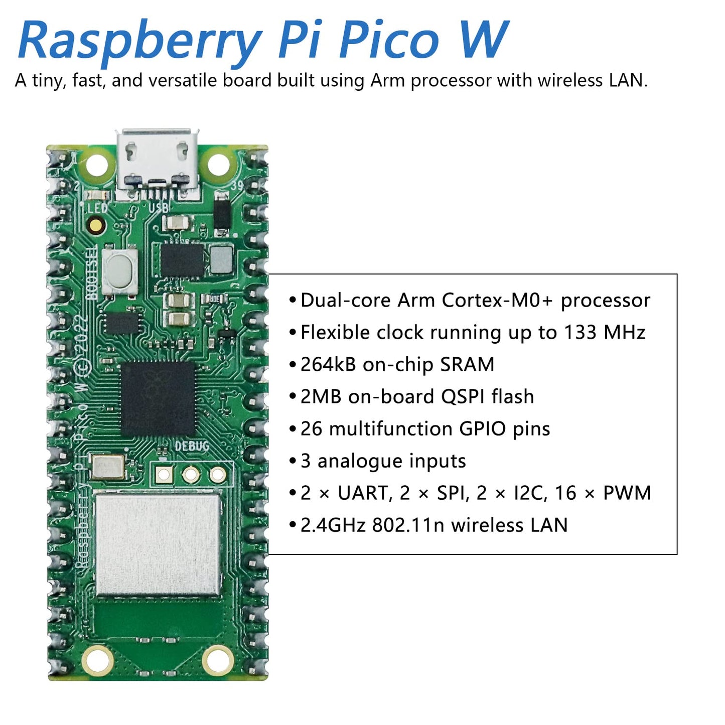 Freenove Mecanum Wheel Car Kit for Raspberry Pi Pico W (Included) (Compatible with Arduino IDE), Dot Matrix Expressions, Obstacle Avoidance, Line Tracking, Light Tracing, Colorful Light, App