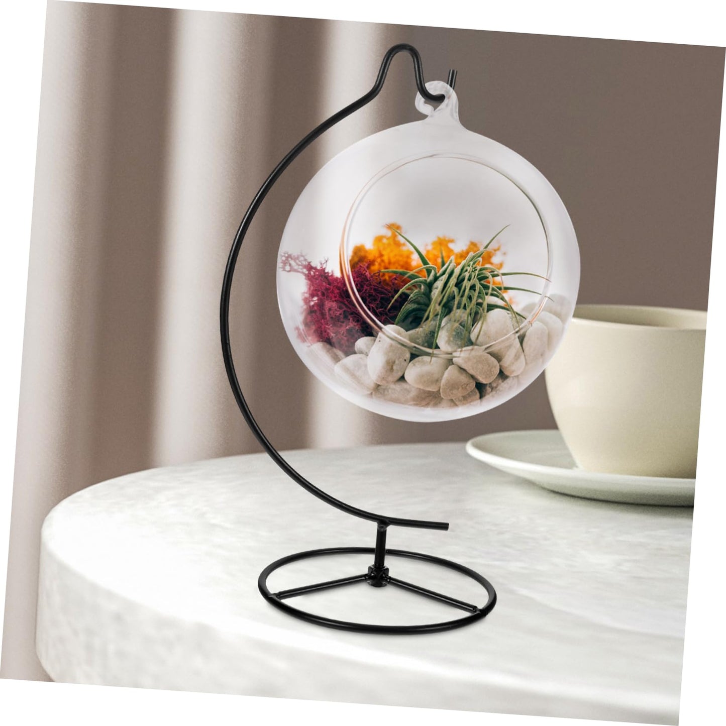 GOOHOCHY Moon Hanger Stand Ornament Display Holder Air Plant Stand Glass Globe Rack