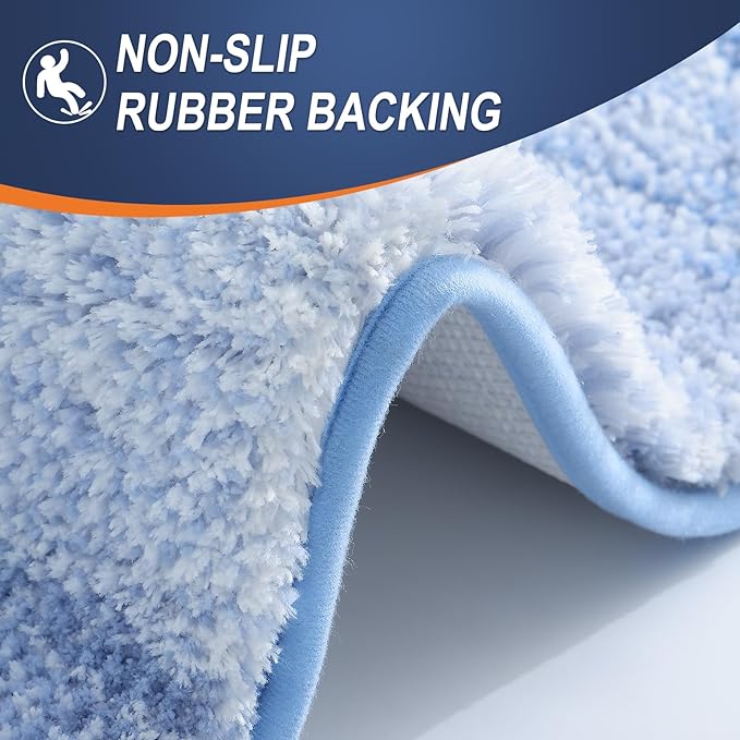 OLANLY Large Bathroom Rugs Mat 50x30, Extra Soft Absorbent Microfiber Bath Rugs, Rubber Backing, Quick Dry, Washable Bath Mats for Bathroom Floor, Tub and Shower, Home Decor Accessories, Light Blue