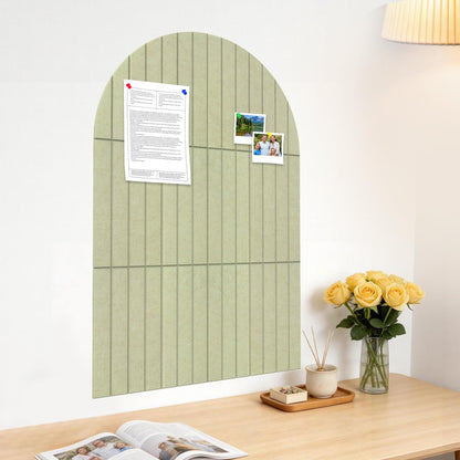 Large Arched Felt Bulletin Board 35" x 24",Cork Board Alternative - 6 Customized Felt Wall Tiles with Push Pins, Cork Boards for Walls Pin Board for Office & Home Panels - Sage Green