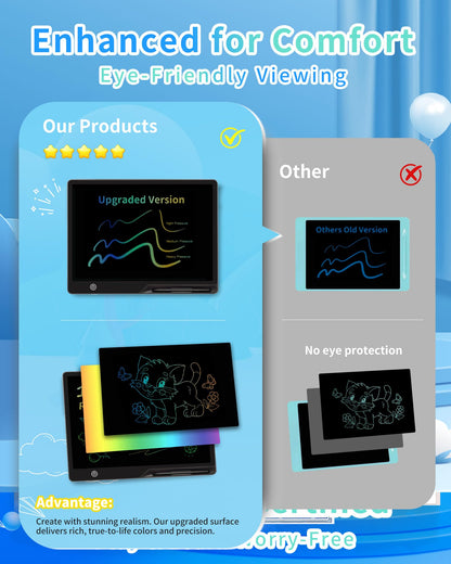 Magnetic LCD Writing Tablet for Fridge, 13 Inch Writing Tablet for Kids, Toddler Drawing Pad, Learning Toys for Boys Girls Ages 3.4.5.6.7.8, Writing Board for to-Do Lists and Family Messages (Black)