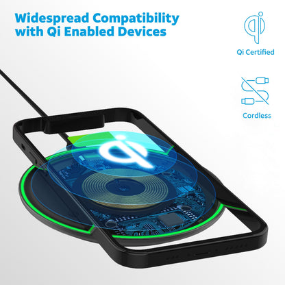 AT&T Professional Series 15W Wireless Charging Pad White Premium USB-C Fast Charging Universal Device Compatibility Qi Certified Technology