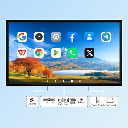 Smart Board 49 Inch Interactive Whiteboard, RK3588 Flagship Chip 6ms Low Latency, Android 12 8+64GB, Wireless Cast & Screen Mirroring, Overseas App Ready for Classroom Office Business Home(Board Only)