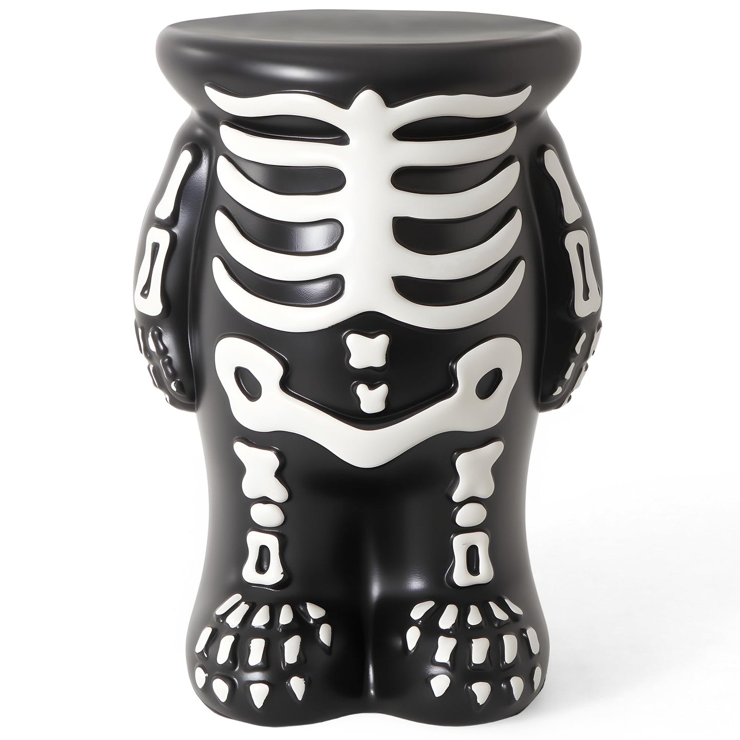 Halloween Decorations Skeleton Pumpkin Stand, Black & White Torso Candy Bowl Holder, Blow Mold Pumpkin Display Stand for Cake Carved Pumpkin, Water-proof Indoor Outdoor Halloween Party Table Decor
