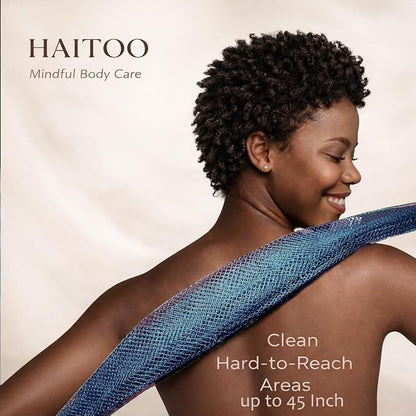African Net Sponge Authentic, 6 Pieces African Exfoliating Net Sponge Body Back Scrubber Exfoliating Washcloth for Shower Bath for All Types Skin (Black+Purple+Pink+Blue+Olive Green+Gold, 6 Pcs)