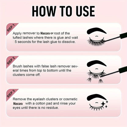 2 Pcs Lash Glue Remover for Eyelash Extension Lash Glue Cluster Falscara, Professional Eyelash Adhesive Dissolver Travel Size Toiletries Removes Stubborn Eye Makeup for Girls and Woman