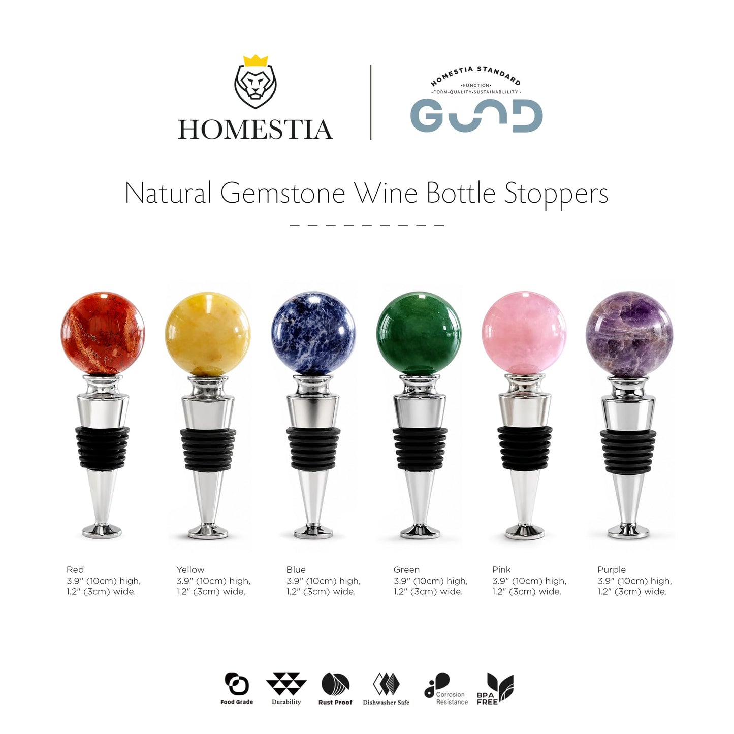 Blue Gemstone Wine Stopper, Bottle Stopper Wine Saver, Reusable Wine Corks