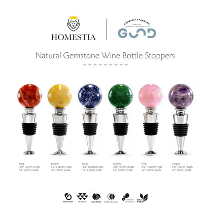 Blue Gemstone Wine Stopper, Bottle Stopper Wine Saver, Reusable Wine Corks