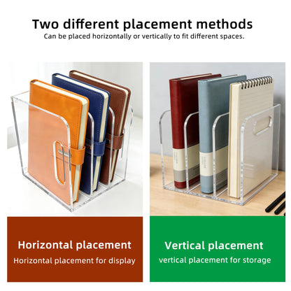 AIDIMOO Acrylic Magazine File Holder, 3 Vertical Compartments Desk Document Sorter Organizer, Clear Folder Rack Binder for Office/Documents/Classroom, for Home, Tablet, Magazines, Books & Accessories