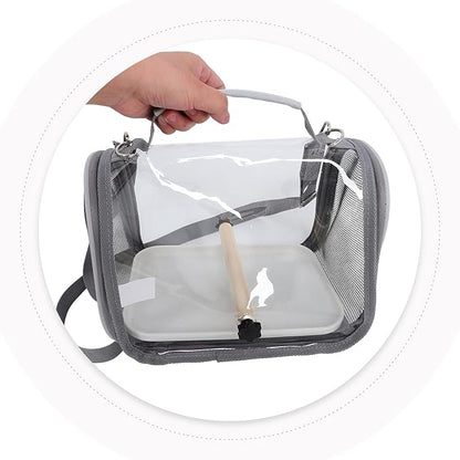 Portable Small Bird Travel Carrier Bag with Perch Lightweight Transport Cage for Parakeets Small Birds Outdoor Use