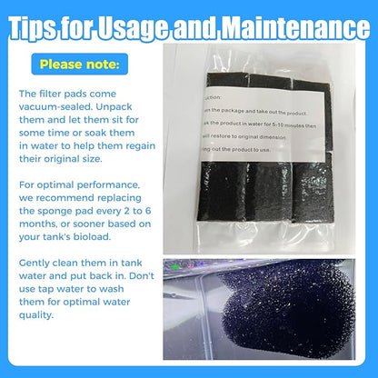 AQUANEAT 12-Pack Pre-Filter Sponge for Aquarium Shrimp Fry Fish Tank Filter 1” Intake, Replacement Foam Cover